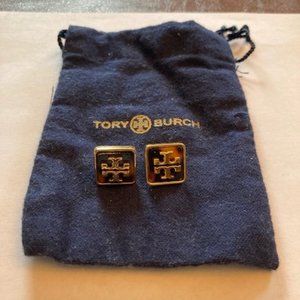 Tory Burch Tortoise Resin Square Earrings